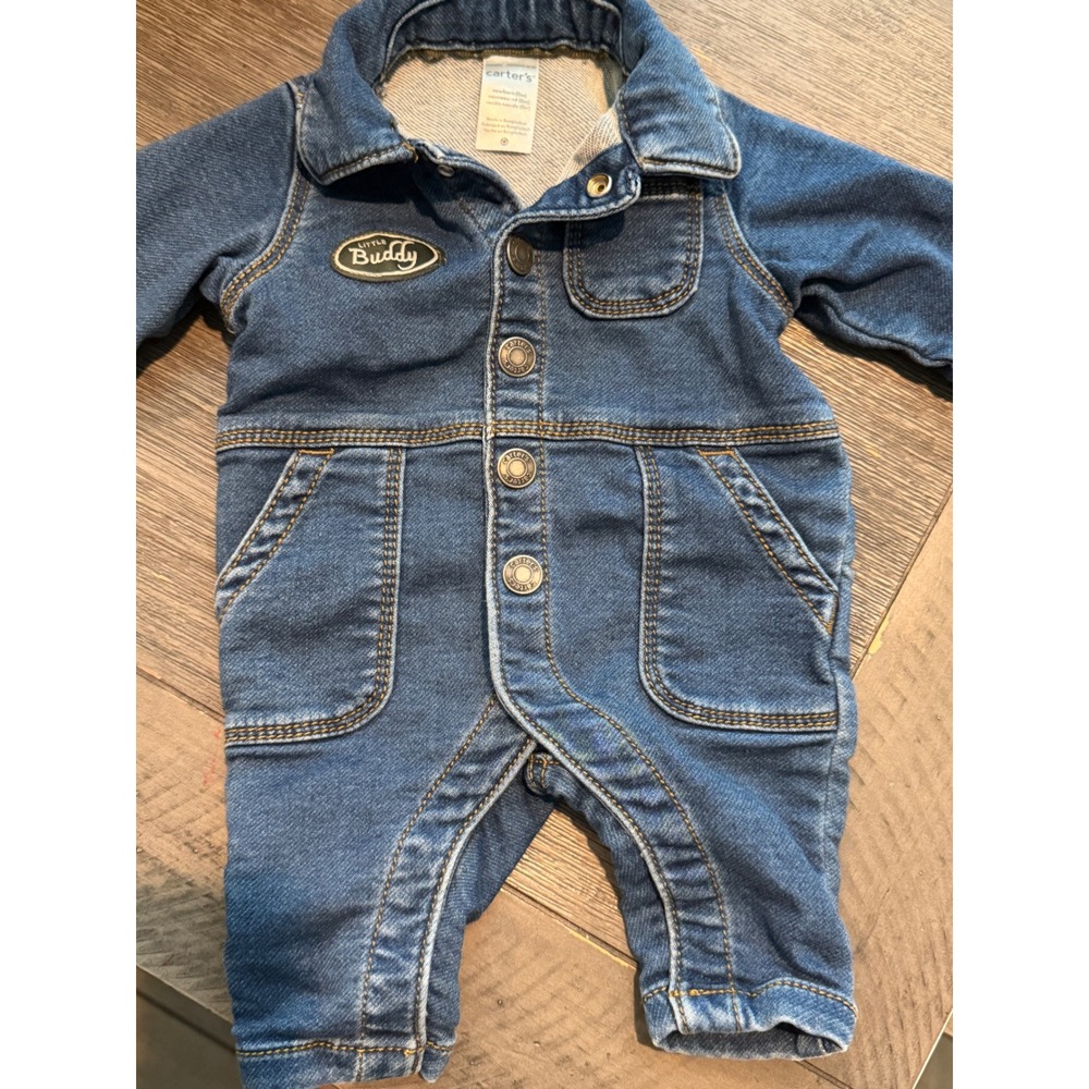 Carter's Denim Coverall Baby NB Blue